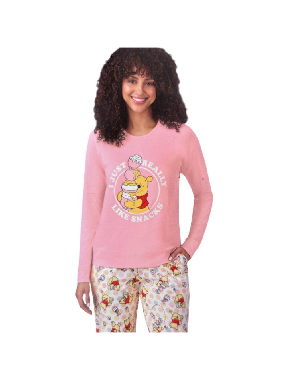 Disney Winnie The Pooh 2 Piece Pajama Set XS Pink Soft Loungewear
